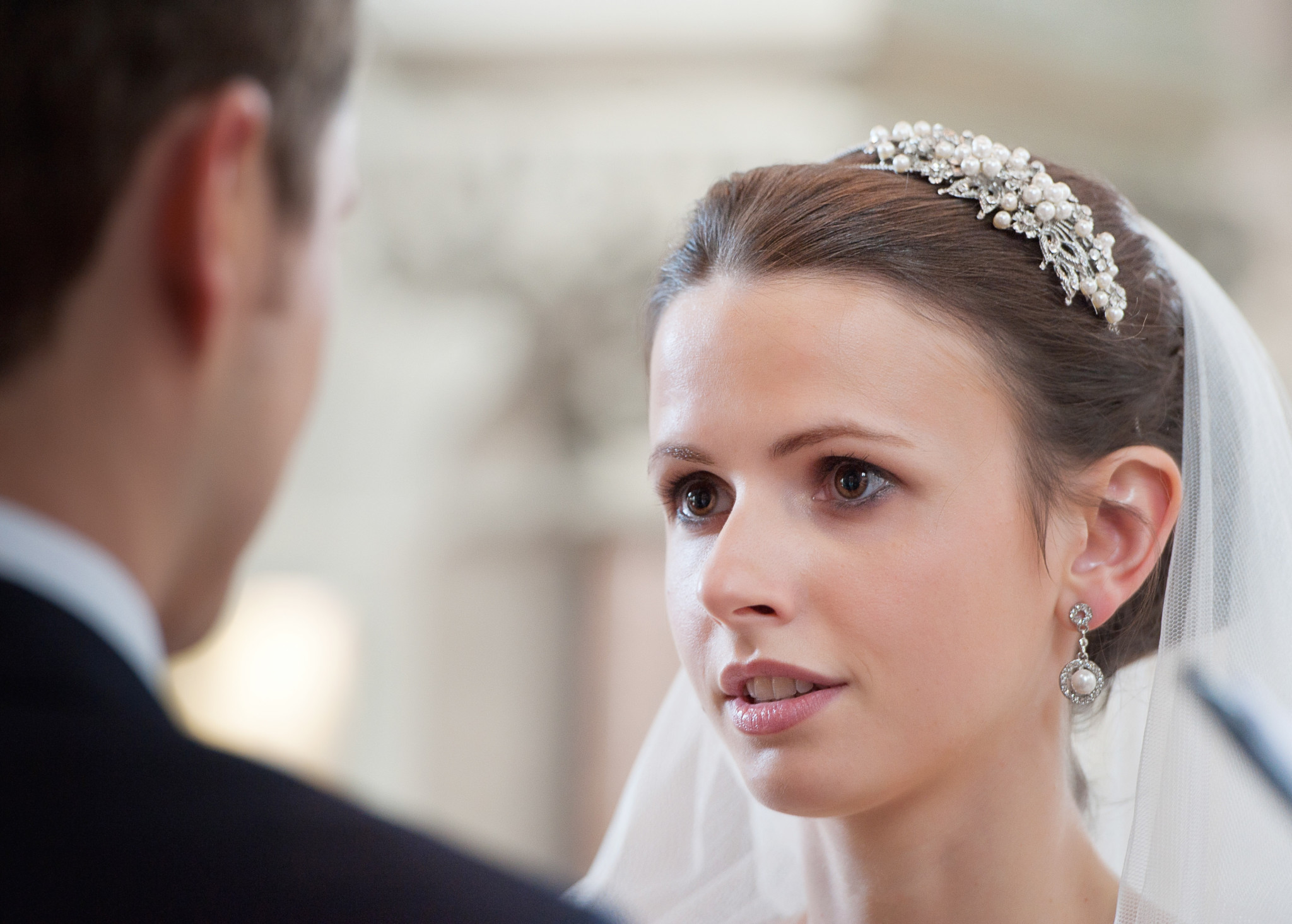 Wedding photograph - close up of the bride