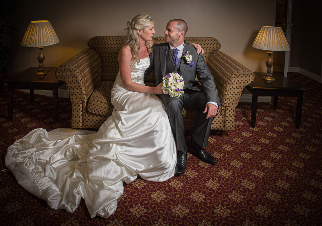 Relaxed Wedding Portraits in the Bridge Inn Lounge